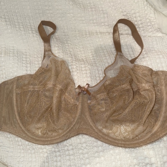 WACOAL 855186 RETRO CHIC unlined
Chantilly Lace Toast UW Minimizer Bra 42H - Picture 4 of 14